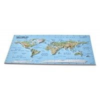 Postcard – 3D Raised Relief Map, World