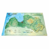 Latvia 3D Map, A4 (297 x 210mm)